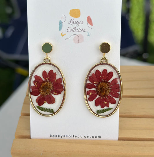 Maroon Daisy Ovals