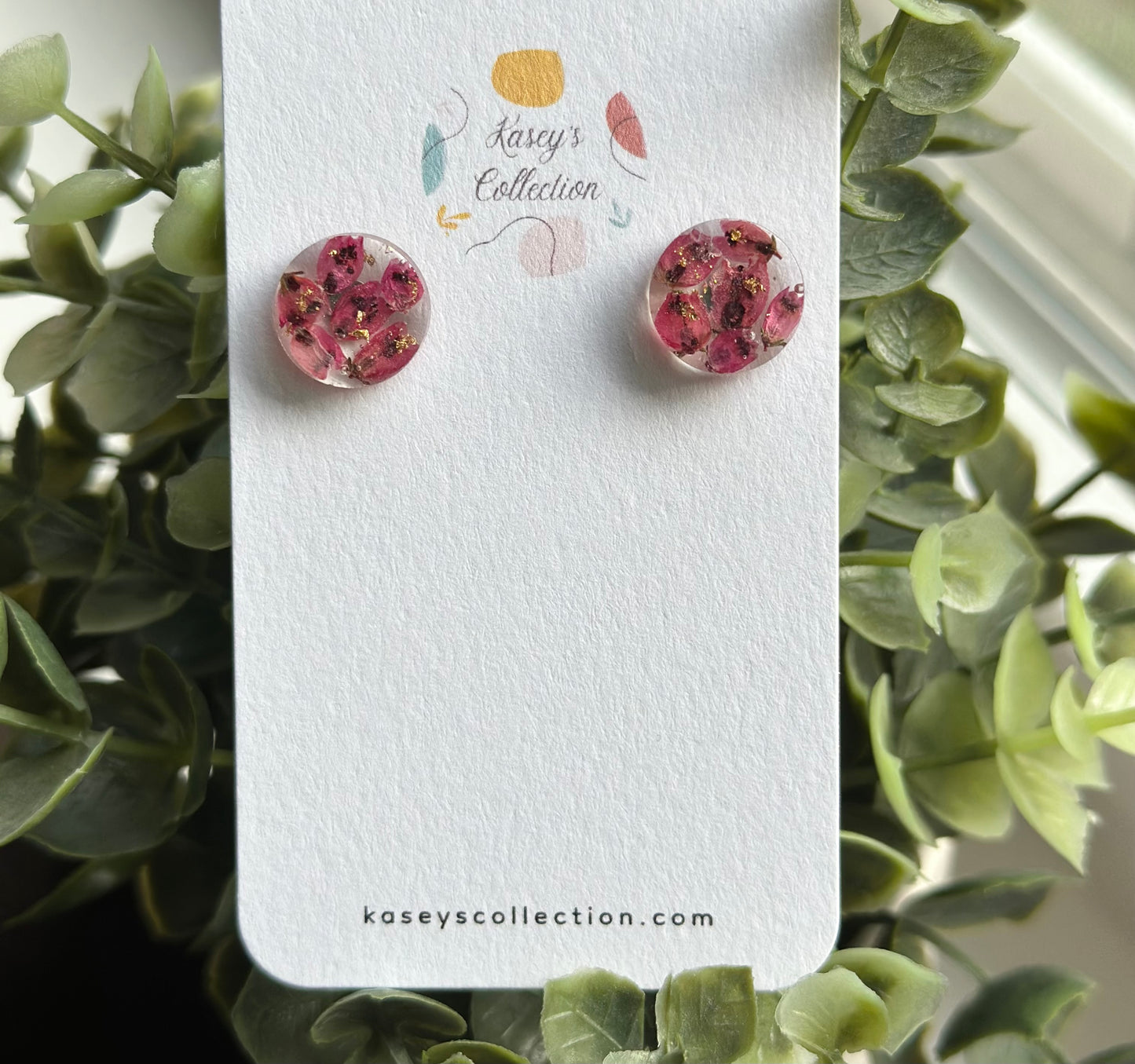 Heather Pink Studs