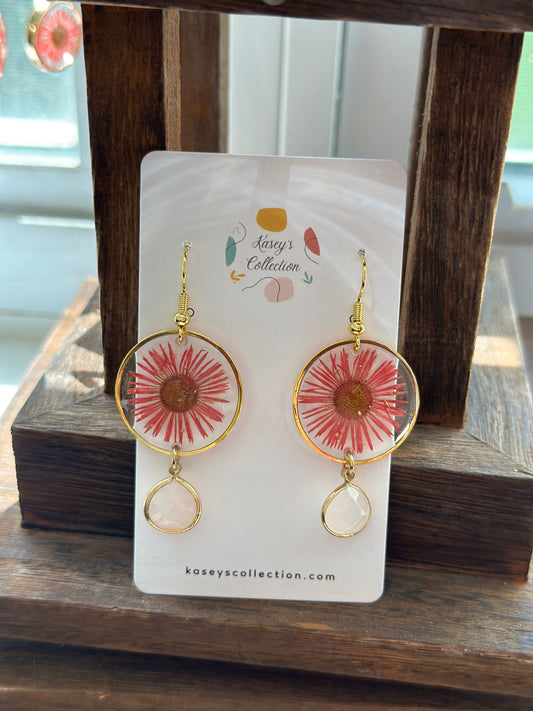 Pink Fleabane Earrings